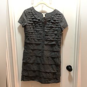 JCrew Grey Ruffle Dress